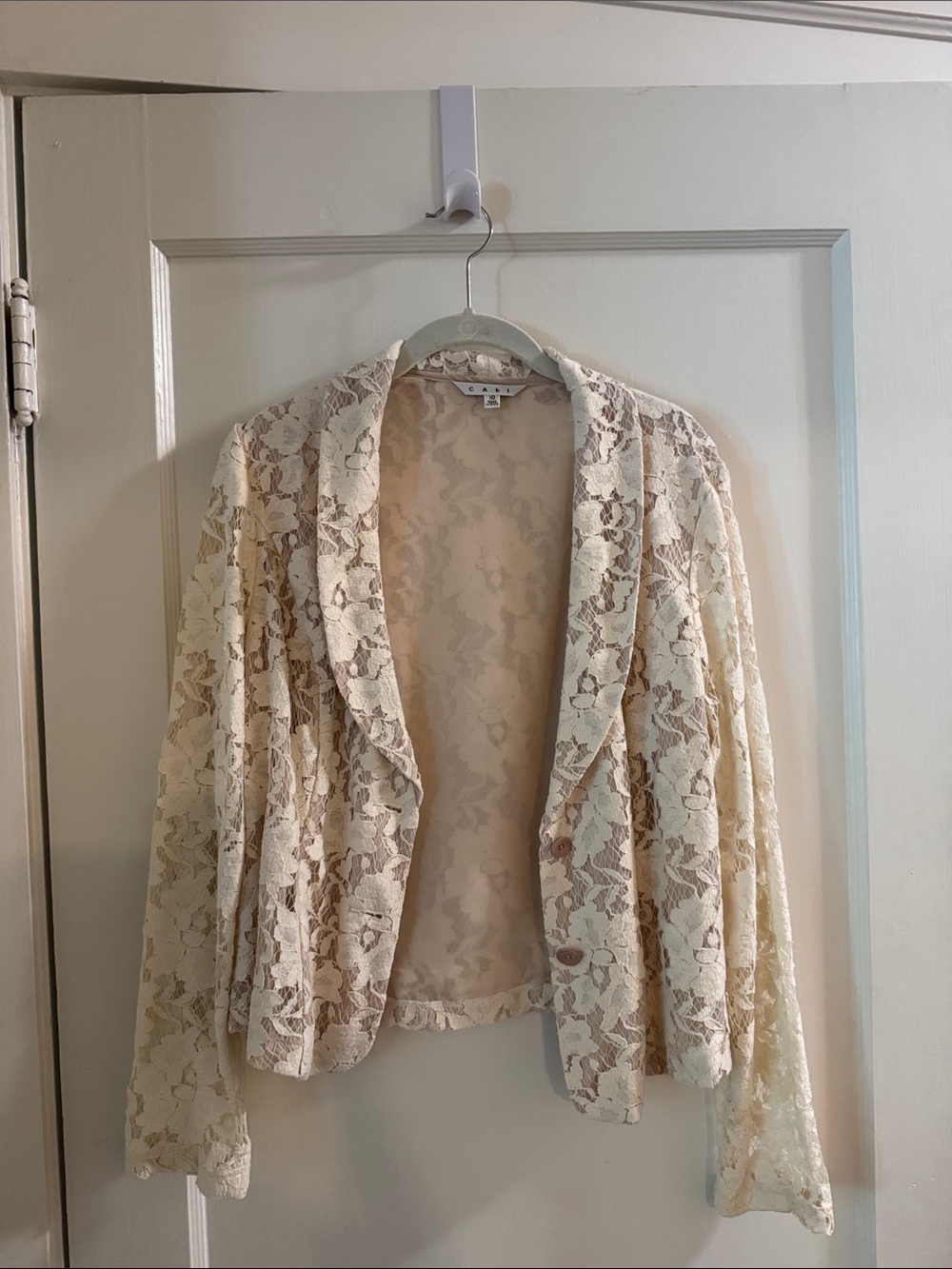 Cabi Cream Lace Cardigan